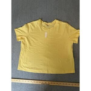Madewell Boxy Crop Tee Soft Slub Yellow Size Small NWT